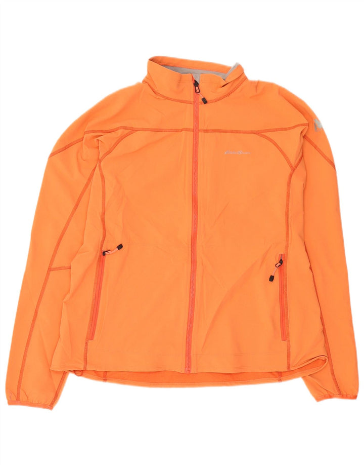 Eddie Bauer Womens Tracksuit Top Jacket UK 18 XL Orange Nylon