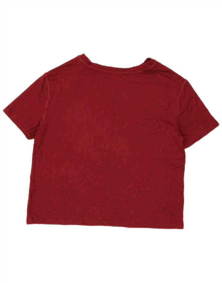Marks & Spencer Womens T-Shirt Top UK 14 Medium Burgundy Viscose