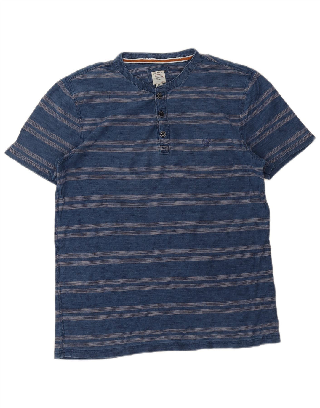 Fat Face Herre T-Shirt Top Medium Marineblå Stribet