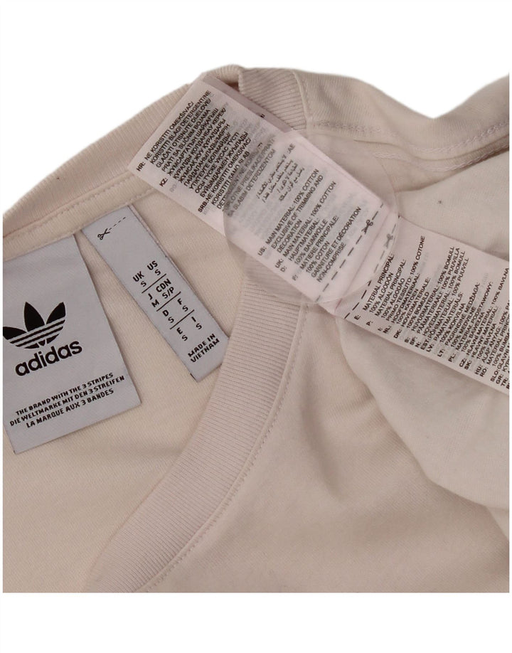 Adidas Mens Graphic T-Shirt Top Small White Cotton
