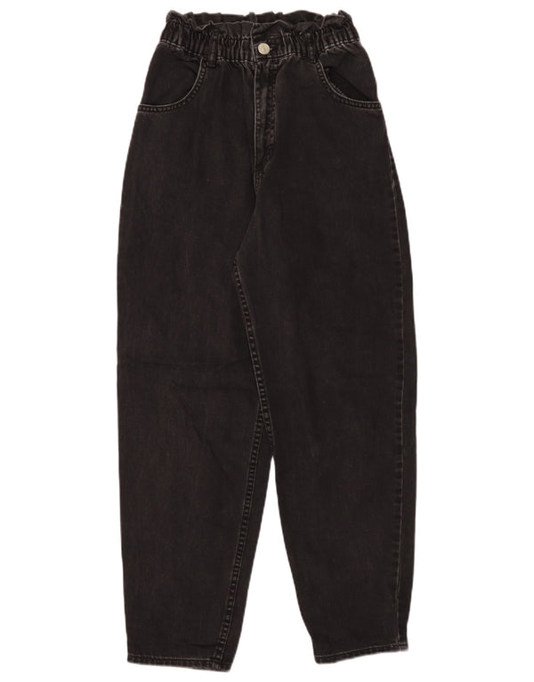 Zara Womens High Waist Loose Jeans XS W24 L28 Black Cotton