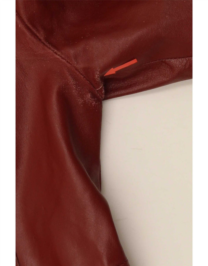 Cappotto in pelle da donna vintage UK 14 grande in pelle marrone