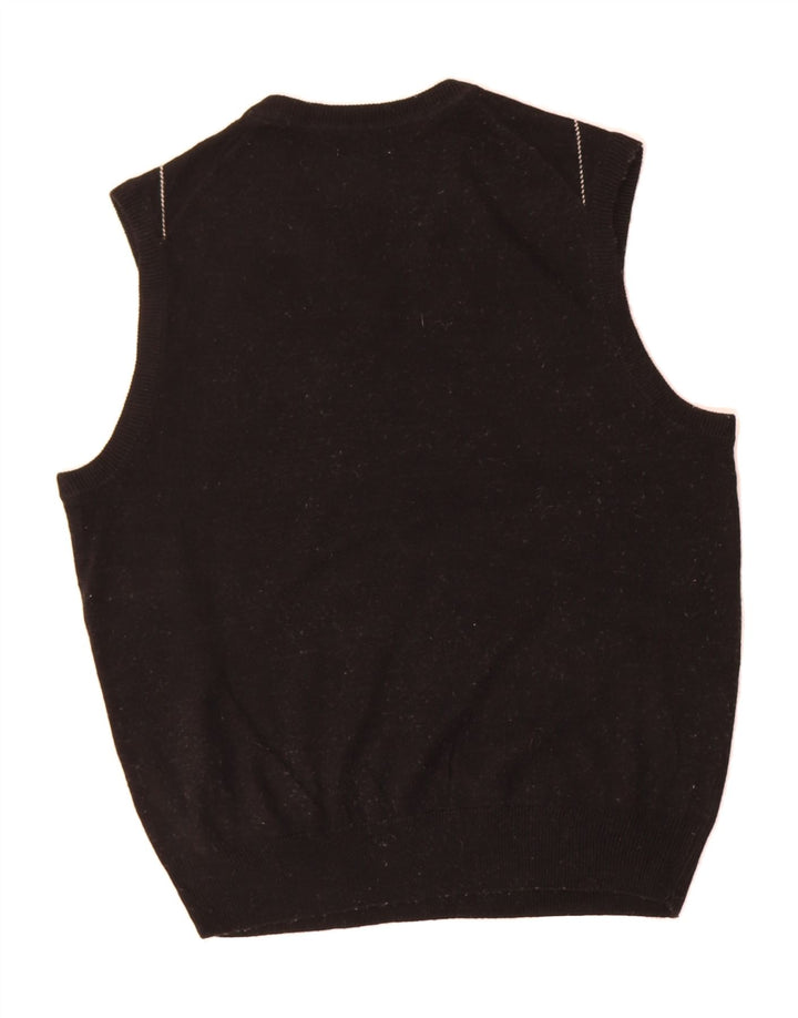 DOCKERS Mens Vest Tank Top Large Black Argyle/Diamond Acrylic Vintage Dockers and Second-Hand Dockers from Messina Hembry 