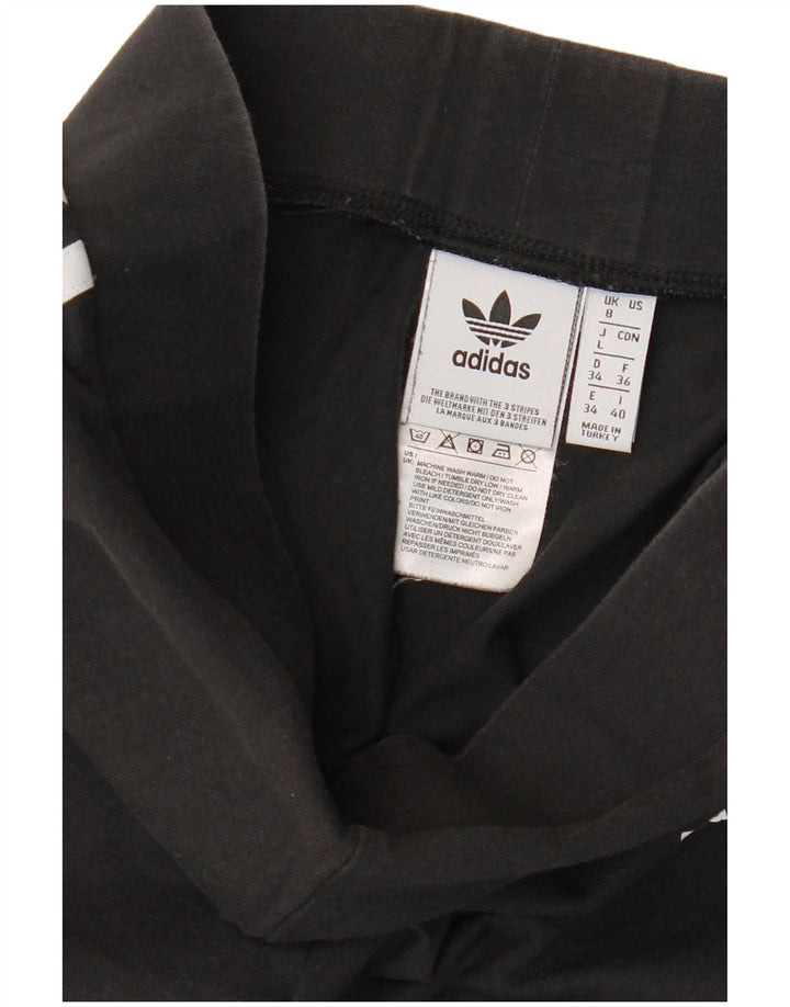 Adidas Damen Leggings UK 8 Small Schwarz Baumwolle