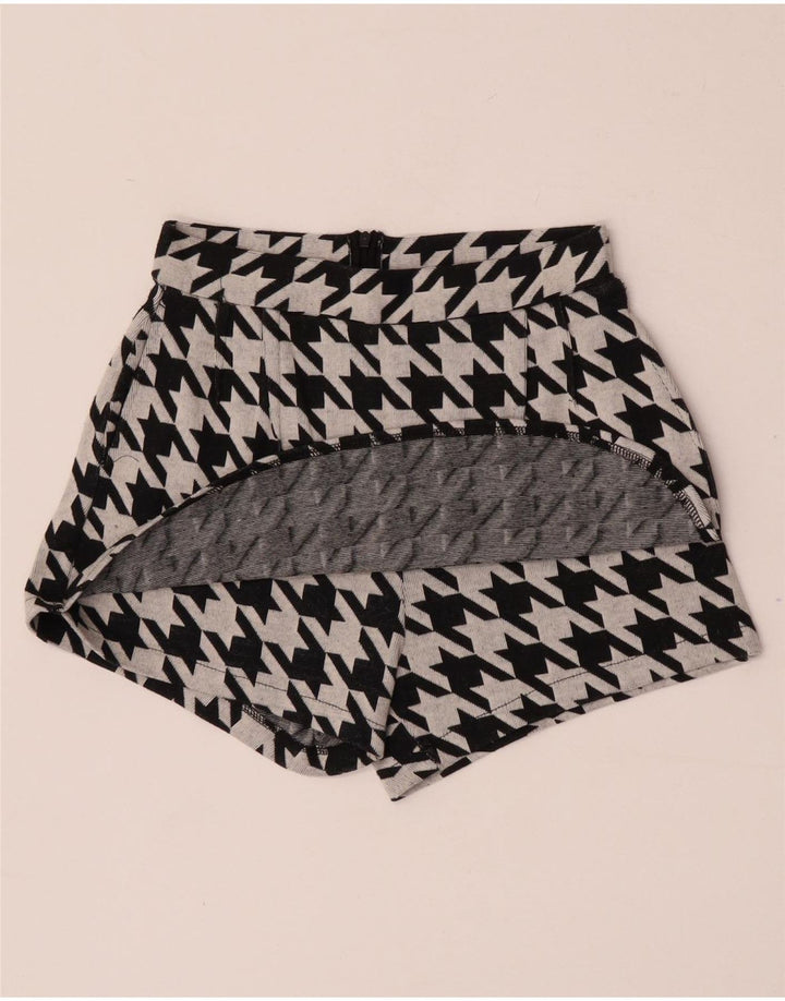 Zara Womens Trafaluc Casual Shorts Small W26 Black Houndstooth