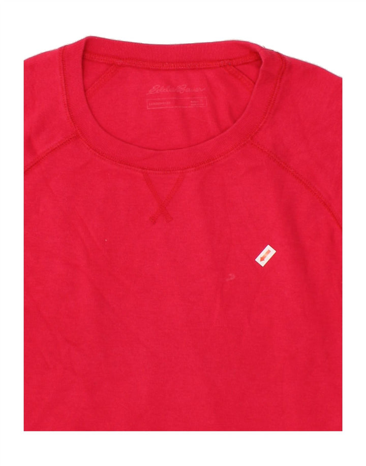 EDDIE BAUER Womens T-Shirt Top UK 14 Medium Red Cotton Vintage Eddie Bauer and Second-Hand Eddie Bauer from Messina Hembry 