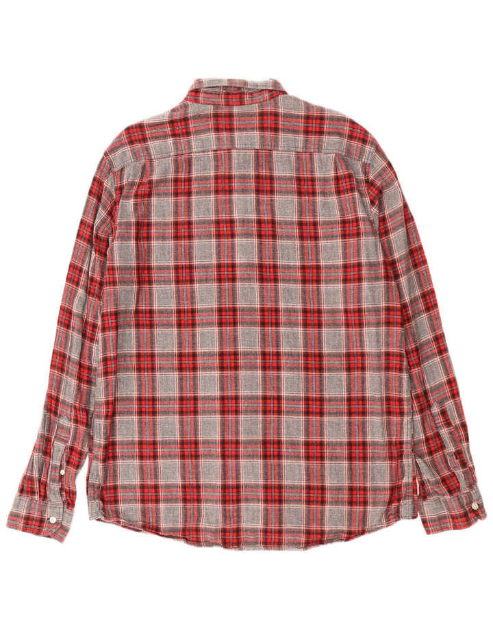Jack Wills Mens Regular Fit Flannel Shirt XL Grey Check Cotton