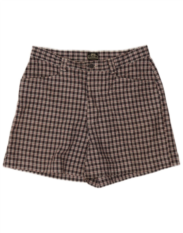 Lee Womens High Rise Casual Shorts US 12 Large W32 Multicoloured Check