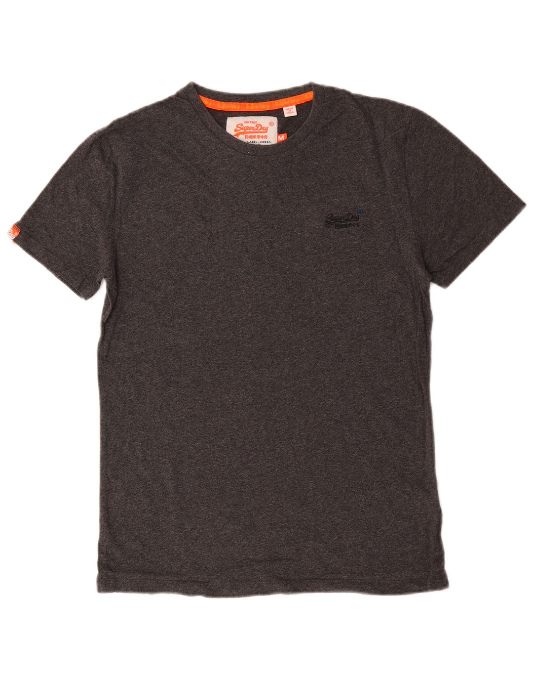 SUPERDRY Womens T-Shirt Top UK 14 Medium Grey Cotton