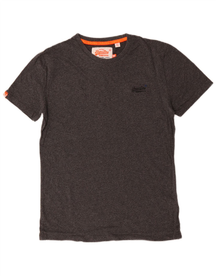 SUPERDRY Womens T-Shirt Top UK 14 Medium Grey Cotton