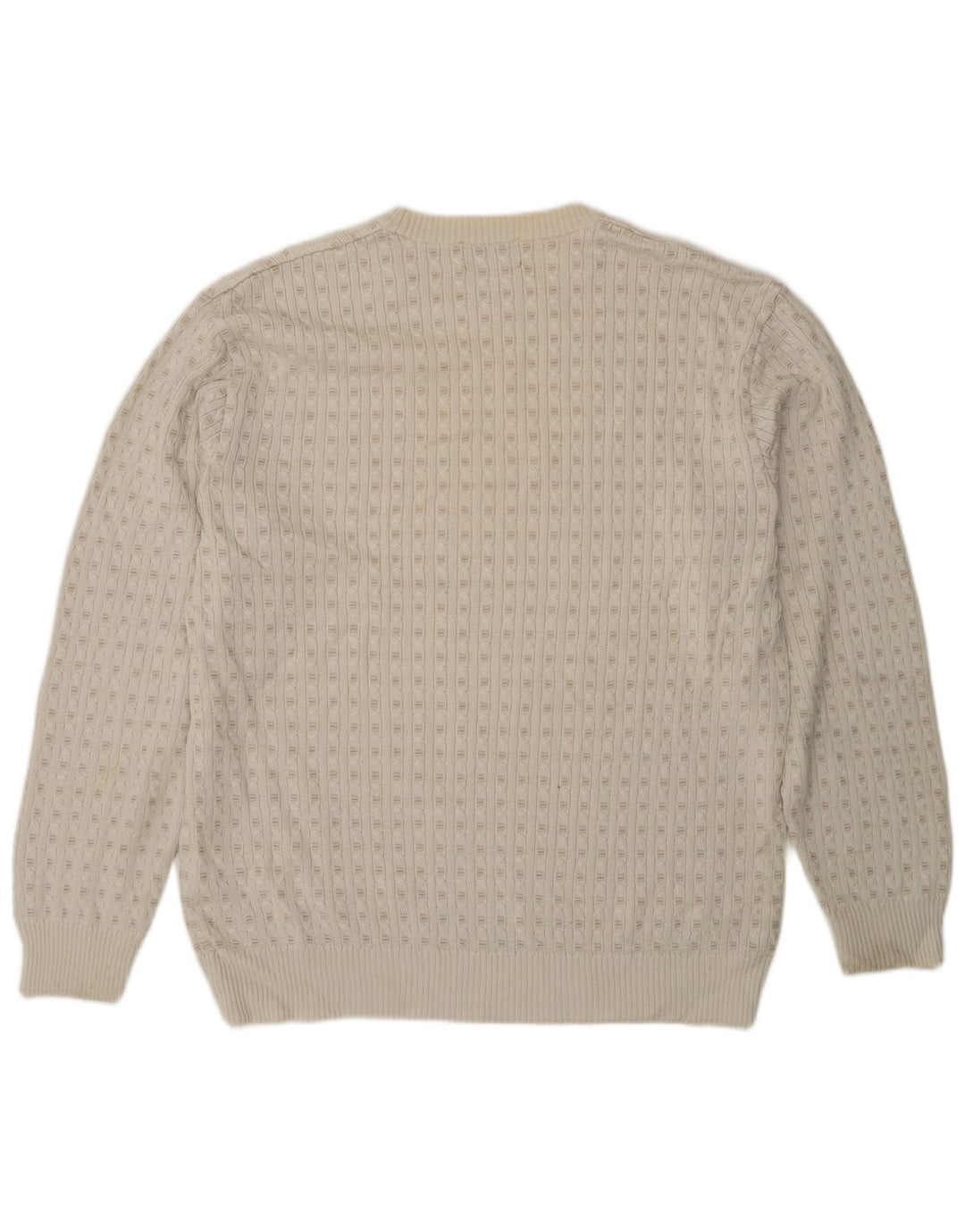 Marks & Spencer Mens Crew Neck Jumper Sweater Medium Off White Acrylic