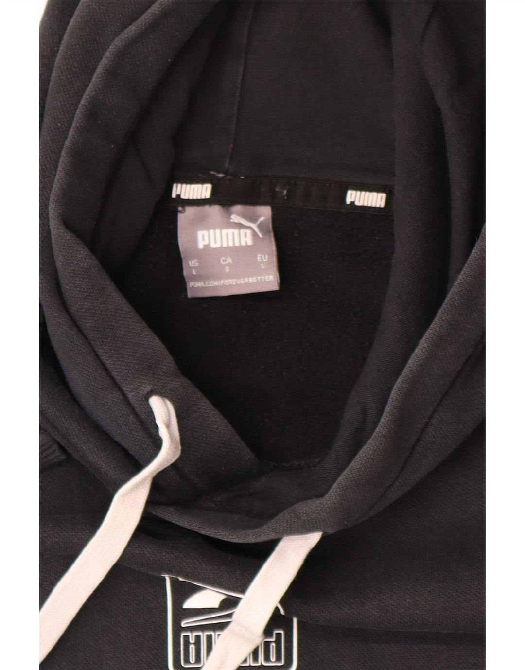 Puma Mens Hoodie Jumper Large Black Colourblock