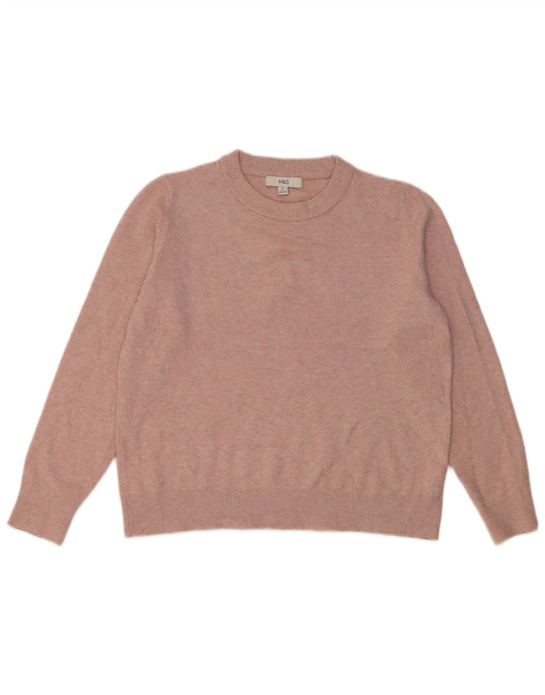 Marks & Spencer Pull à col rond pour femme UK 14 Polyester rose moyen