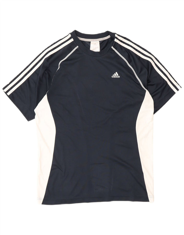 ADIDAS Mens Clima 365 T-Shirt Top Small Navy Blue Colourblock Polyester
