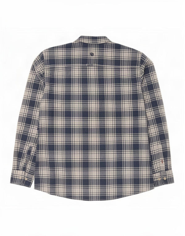 Fat Face Herre Classic Fit skjorte 2XL marineblå ternet bomuld