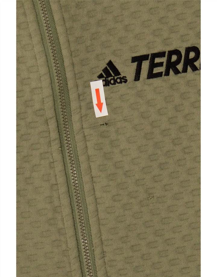 Adidas Mens Graphic Tracksuit Top Jacket Medium Khaki Polyester