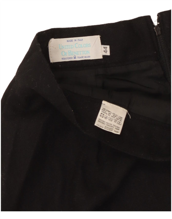 Benetton Womens Pencil Skirt IT 44 Medium W28 Black Acetate