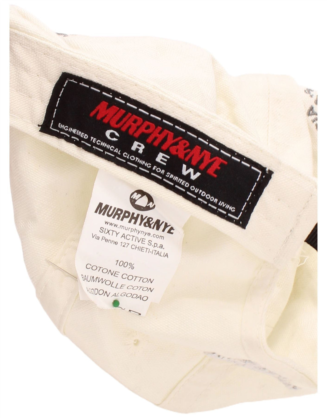 Murphy & Nye Mens Graphic Baseball Cap One Size White Cotton