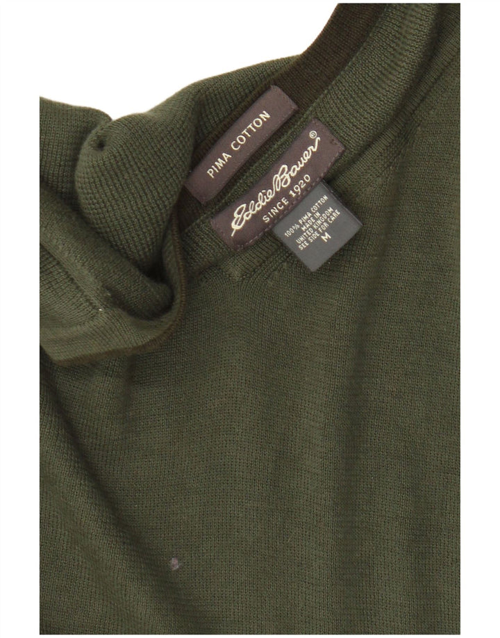 Мужской джемпер с v-образным вырезом Eddie Bauer, хлопок среднего цвета хаки