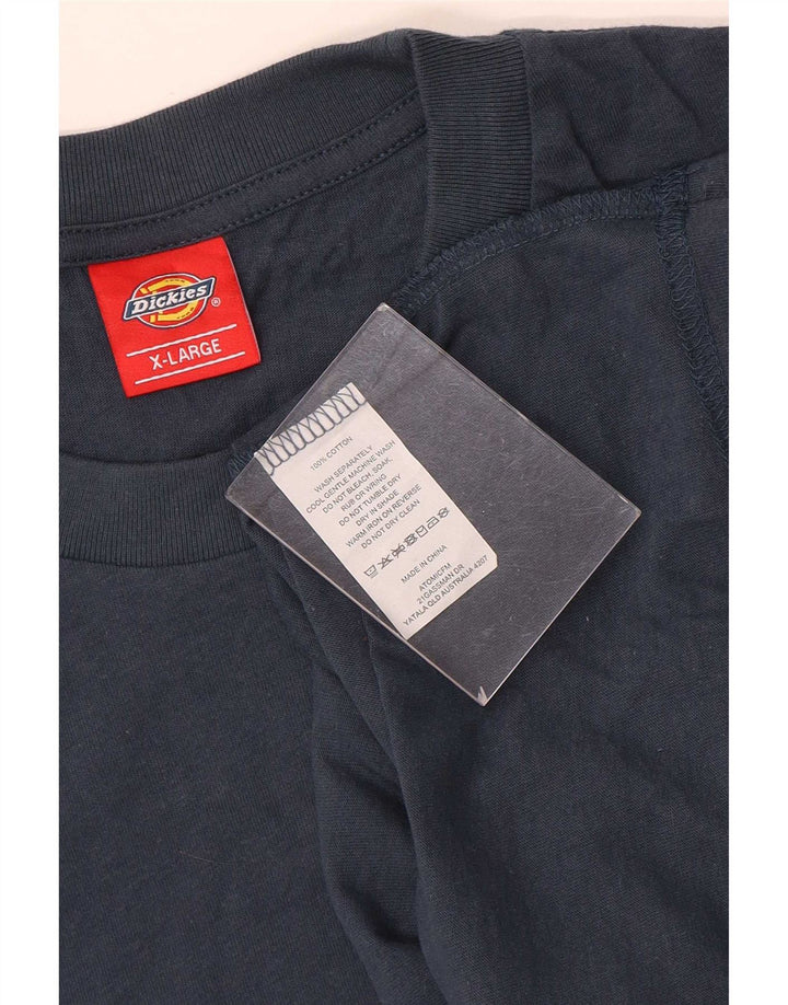 Dickies Mens Regular Fit T-Shirt Top XL Navy Blue Cotton