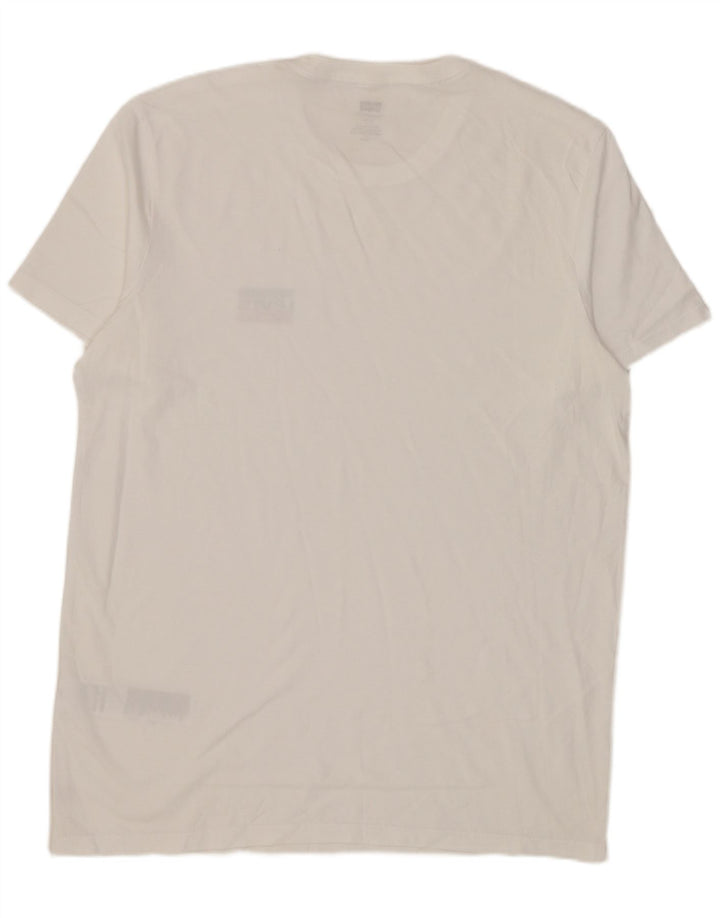 Levi's Herre Slim T-Shirt Top Stor Hvid Bomuld