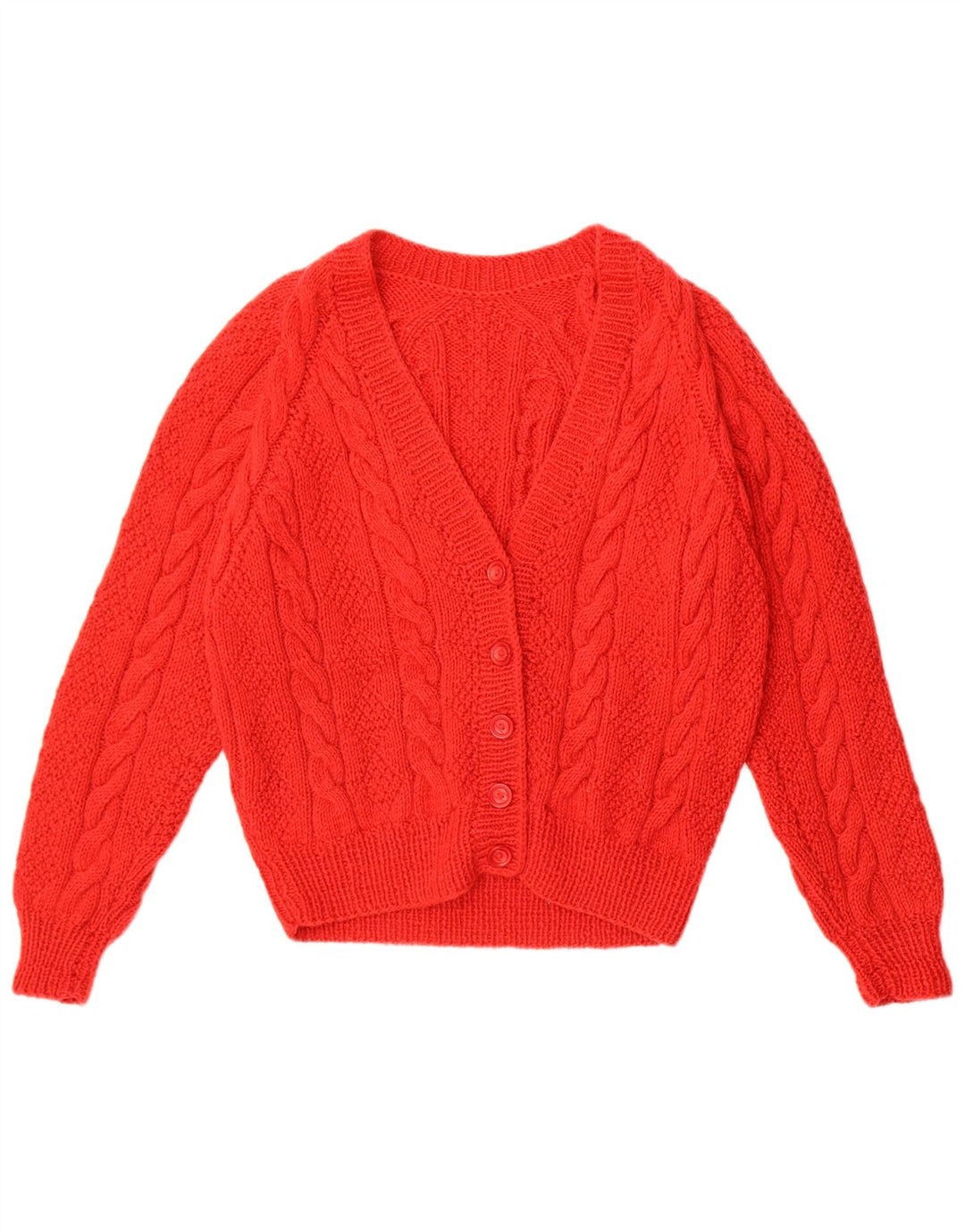 Vintage Womens Cardigan Sweater UK 14 Medium Red