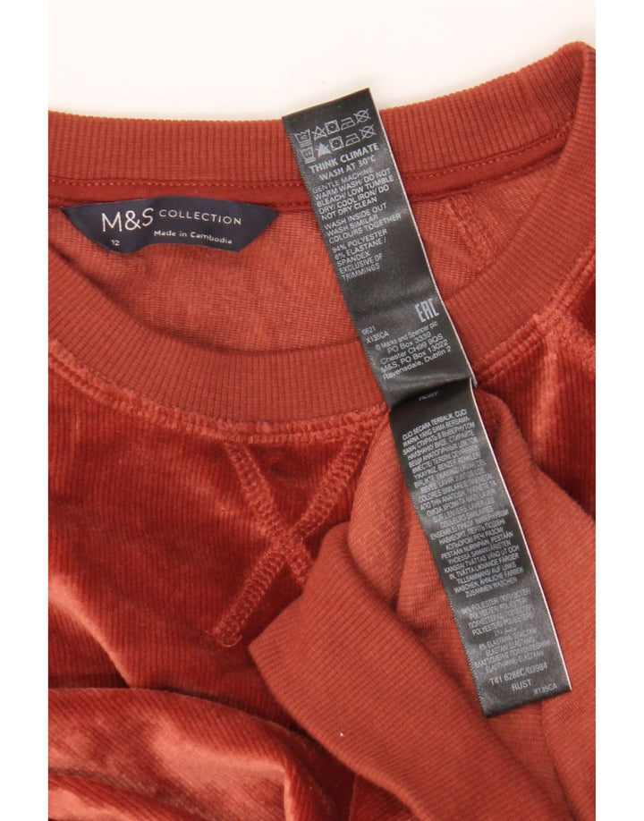 Marks & Spencer Womens Corduroy Sweatshirt Jumper UK 12 Medium Brown