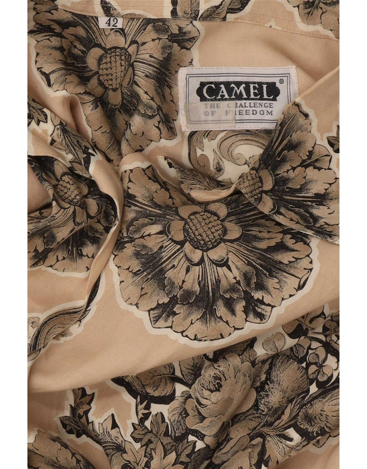 Camel Active Womens Short Sleeve Shirt EU 42 Large Beige Floral Viscose