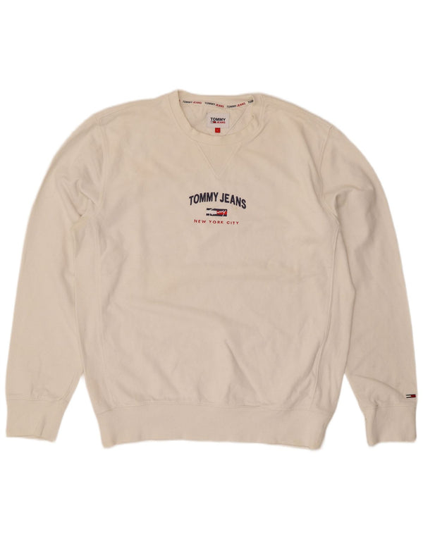 Tommy Hilfiger Mens Graphic Regular Fit pulóver pulóver nagy fehér