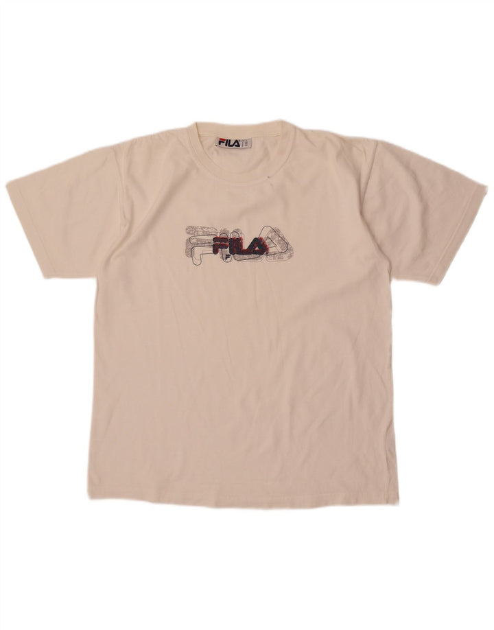Fila Herre Grafisk T-Shirt Top Medium White