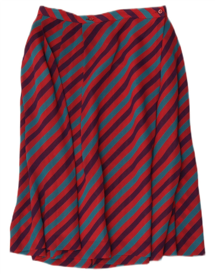 Vintage Kvinders Flared Skirt IT 46 Large W28 Flerfarvet Stribet Polyester
