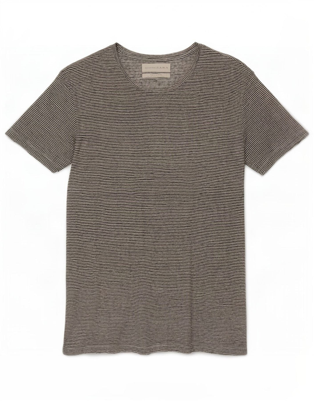 Męski T-shirt Zara, top w małe, białe paski