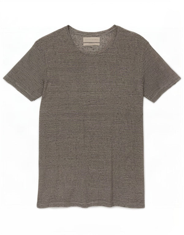 T-shirt Zara da uomo Top piccola in lino a righe bianche