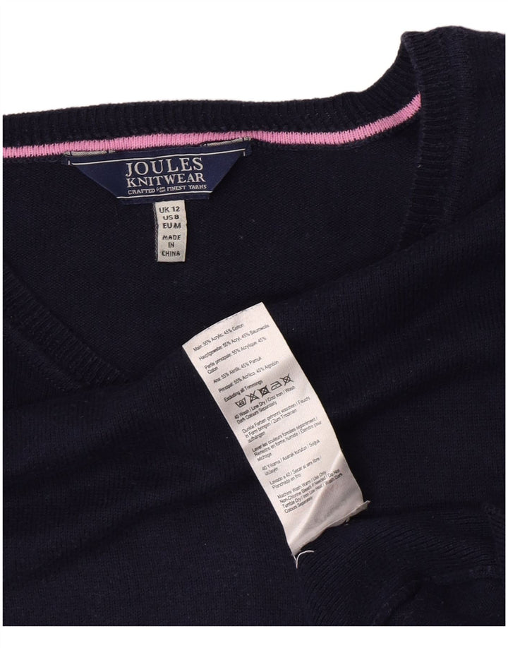 Joules Womens Oversized Boat Neck Jumper Sweater UK 12 Medium Navy Blue