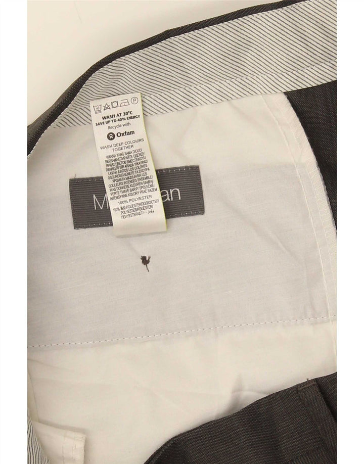 Pantaloni da abito con pegging da uomo Marks & Spencer W36 L31 poliestere grigio