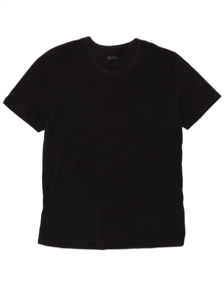 Hugo Boss Mens T-Shirt Top Medium Black Cotton