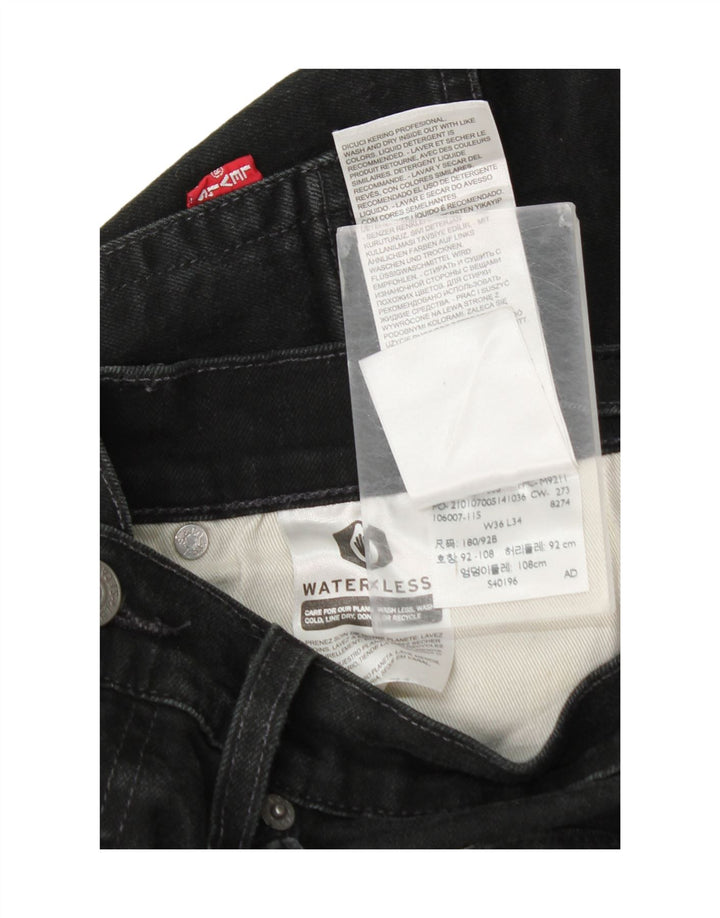 Levi's Mens 514 Straight Jeans W36 L34 Black Cotton