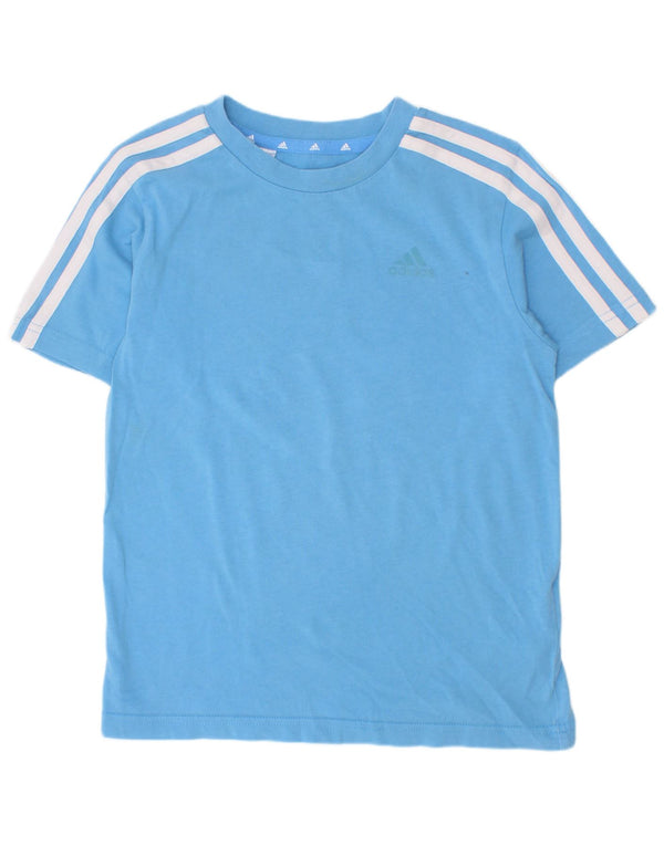 Adidas Chłopięcy T-shirt Top 7-8 Lat Niebieski Bawełniany