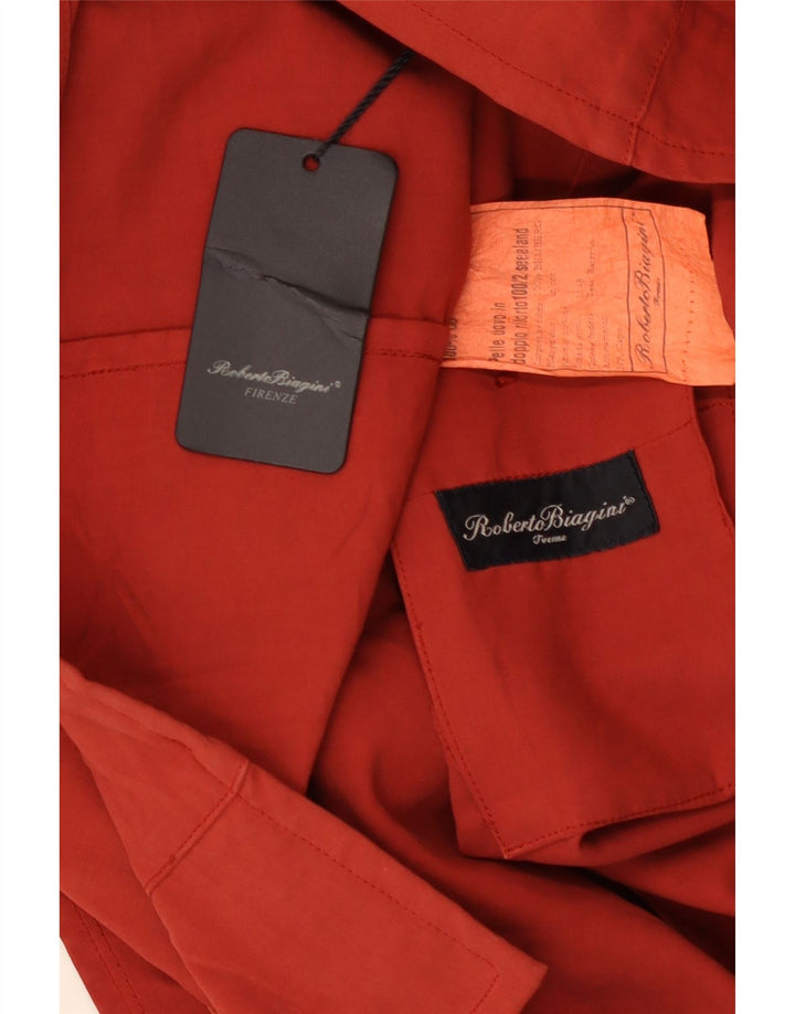 Roberto Biagini Mens Utility Jacket IT 54 2XL Red Cotton