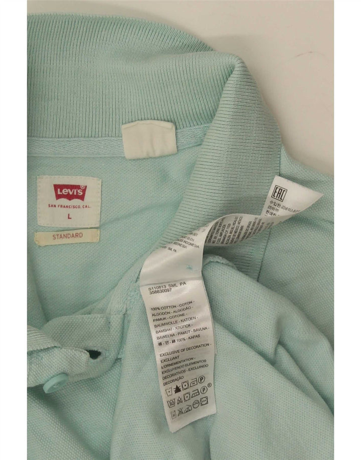 Levi's Standard poloshirt til mænd Stor turkis bomuld