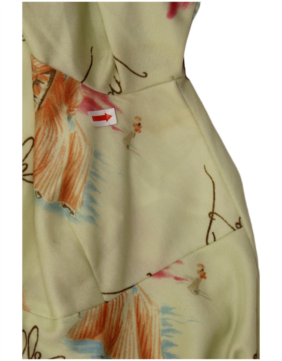 VINTAGE Womens Abstract Pattern A-Line Dress UK 8 Small Green