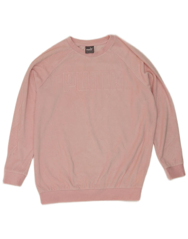 Puma Sweat-shirt surdimensionné graphique pour femme UK 14 Grand coton rose