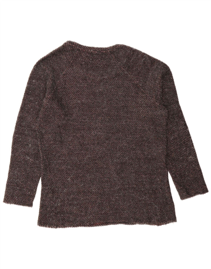 Zara Mens Boat Neck Jumper Sweater Medium Grey Striped Acrylic