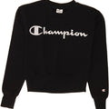 CHAMPION Womens Oversized Graphic Sweatshirt Jumper UK 10 Small Black Vintage Champion and Second-Hand Champion from Messina Hembry 