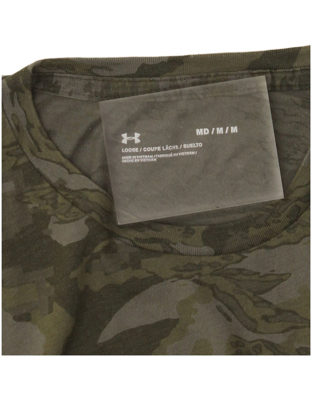 Under Armour Mens T-Shirt Top Medium Green Camouflage