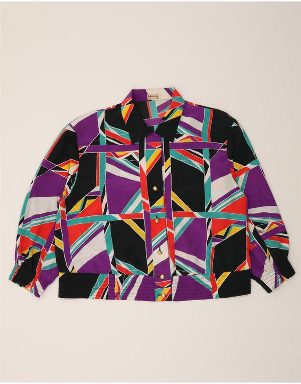 Felicia Womens Crop Shirt Bluse IT 44 Medium Flerfarvet Geometrisk