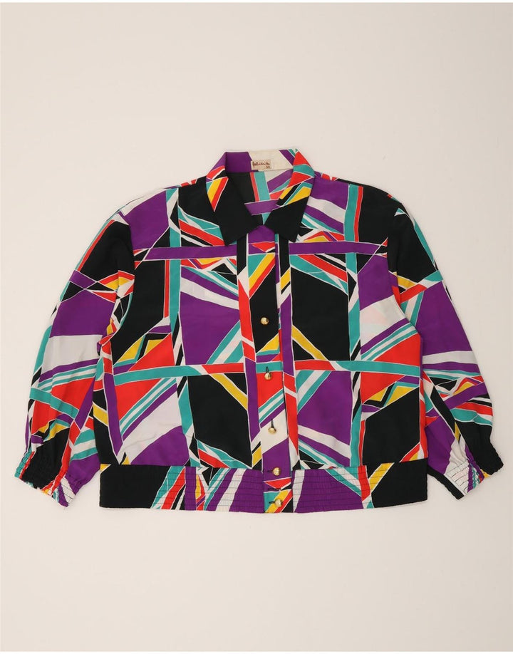 Felicia Womens Crop Shirt Bluse IT 44 Medium Flerfarvet Geometrisk