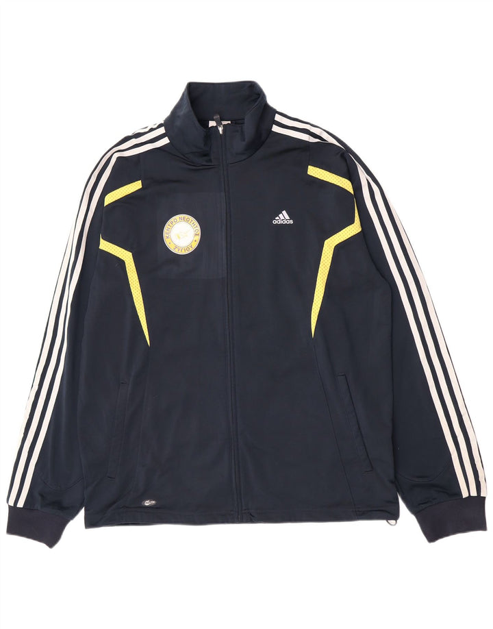 Giacca da uomo con grafica grafica Adidas, giacca media, colore blu navy