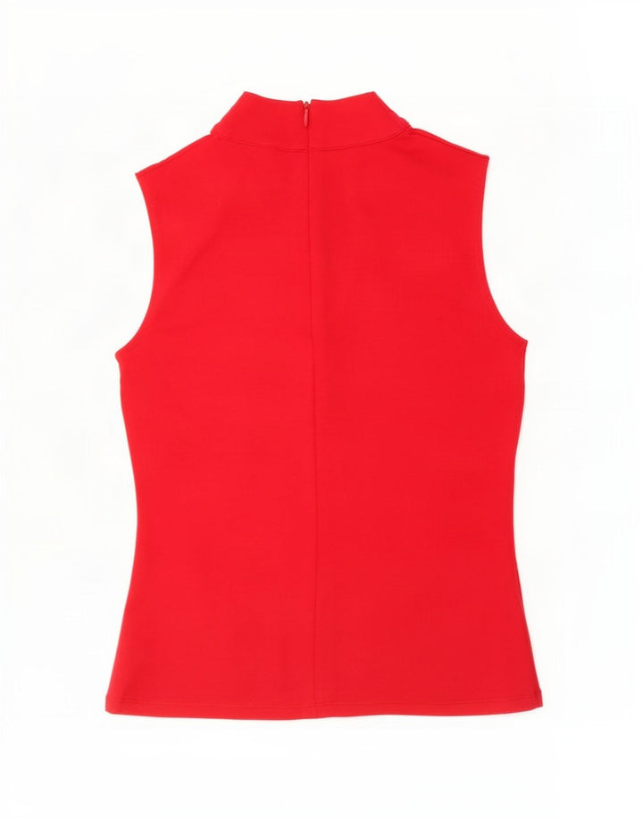 Karen Millen Damen Blusenoberteil UK 10 Small Rote Viskose