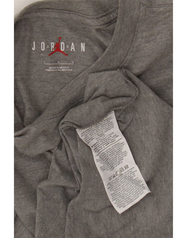 Jordan Mens Graphic T-Shirt Top Large Grey Cotton
